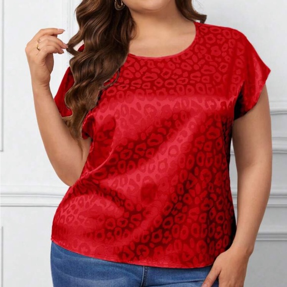 Luxe Plus Size Satin Work Office Top Blouse Shirt - Picture 8 of 16